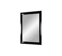 FRAMO Trend 35 - Specchio da Parete con Cornice (Nero Lucido), su Misura con Listello in Legno MDF da 35 mm, con Cornice a Specchio e Dorso Stabile con Ganci, Nero Lucido, 45 x 80 cm (Außenmaß)