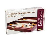 France Cartes Smir - Cofanetto Backgammon in Legno di Mogano con riflessione e strategia, Gioco Tradizionale, Gioco e Accessori in Legno