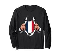 France Flag Ripped Graphic French Roots Maglia a Manica