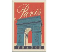 France Paris Arc De Triomphe Art Print Vintage Viaggio Poster Retro Wall Art Tela Poster Casa Decorazione Camera Decorazione Non incorniciato 50x75cm