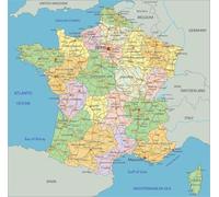 France Political Map Poster French Regions Geography Chart