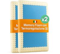 Francegaglia® Coppia Cuscini Memory Foam - Design 3D Bugnato per Termoregolazione - Anallergico Traspirante Antiacaro - Cuscini Letto Alti 14cm - Mod. Nemesi