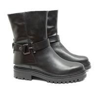 FRANCESCO BRUNELLI STIVALETTO DONNA TACCO BASSO IN PELLE CON ZIP LATERALE