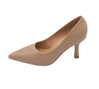 Francesco Milano A08-01a decollete pelle beige tacco 8cm fondo gomma 5/6