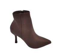 Francesco Milano A08-06a stivaletto pelle marron cerniera t. 8cm fondo gomma 5/6