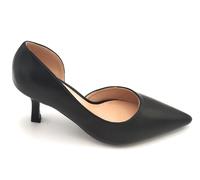 Francesco Milano A08-12a decollete pelle nera tacco 8cm fondo gomma S