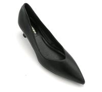 Francesco Milano B01-01a decollete pelle nera tacco 5cm fondo gomma 3/4