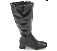 Francesco Milano D07-07a stivale pelle nero cerniera tacco quadro 5cm 3/4