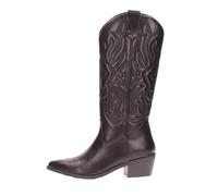 Francesco Milano D20-04A nero stivale pelle tipo texano con ricamo
