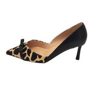 Francesco Milano H08-01m decollete pelle nera -pelo cavallino maculato t.6cm 5/6