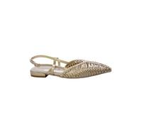 Francesco Milano Slingback Basso in Ecopelle Effetto Intrecciato e Suola in Pelle Platino Platino 37