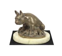 Francese Bulldog - Figura Con Cane Su Sandigem Marmo Art Dog