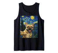 Francese Bulldog Notte Stellata Van Gogh Cane Selfie Frenchie Canotta