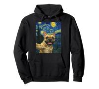 Francese Bulldog Notte Stellata Van Gogh Cane Selfie Frenchie Felpa con Cappuccio