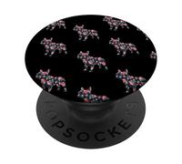 Francese Bulldog Rose Motivo Floreale Frenchie PopSockets PopGrip Adesivo
