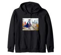 Francese guardie moschettiere ponte con moschetto e mantello fluente Felpa con Cappuccio