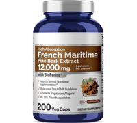 Francese Marittima Pino Corteccia 12,000mg 200Caps Nongmo/senza Glutine/Vegani