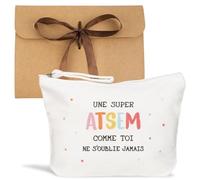 Francese Pochette Regalo Maestra Fine Anno Asilo Elementare, Borsa Piccola Multiuso Regalo per Insegante Donna Professoressa, Regali Maestra (Bianco)