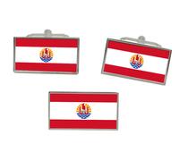 Francese Polinesia Bandiera Gemelli E Fermacravatta Set