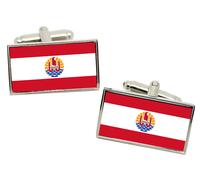 Francese Polinesia Bandiera Gemelli IN Cromata Cofanetto Regalo