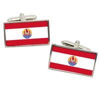 Francese Polinesia Bandiera Gemelli IN Cromata Cofanetto Regalo