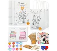 Francese - Set da 12 Kit Bambini Matrimonio con Libri da Colorare e Attività, Sacchetti Regalo, Matite - Kit Giochi Bambini Matrimonio - Intrattenimento Durante la Cerimonia - Idee Gadget per Invitati