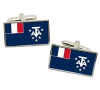 Francese Southern E Antartico Lands Bandiera Gemelli IN Cromata Cofanetto Regalo