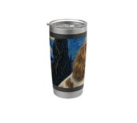 Francese Spaniel Cane Van Gogh Notte Stellata Bicchiere termico in acciaio inox doppia parete
