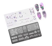 Francese Tip Unghie Francobolli Fiori Unghie Stampaggio Modelli Stencil Timbro Linee Cave Stampaggio Piatto Piatto Francese