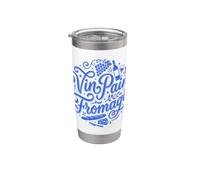 Francese Vin Pain Fromage Vino Pane Formaggio Amante Bicchiere termico in acciaio inox doppia parete