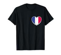 Francia Bandiera Francese Cuore Bastille Day Patriottica Maglietta