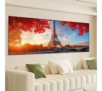 Francia Diamond Painting Kit Completo, Città Diamond Painting Grande 150x50cm, Fai da Te 5D Diamantini Crystal Art Strass Ricamo a Punto Croce Artigianale Kit Decorazione Domestica, Regali 0R-77