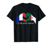 Francia e Algeria Francese Algerino Il Mix Perfetto Cuore Maglietta