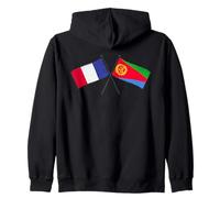 Francia Eritrea Bandiere Incrociate Patrimonio Eritreo Francese Felpa con Cappuccio