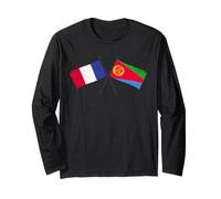 Francia Eritrea Bandiere Incrociate Patrimonio Eritreo Francese Maglia a Manica