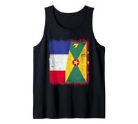 Francia Grenada Mezza Bandiera Patrimonio Grenadian Francese Canotta