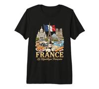 Francia la Republique Francaise Viaggi Parigi Icone Maglietta Premium