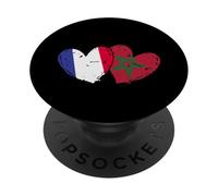 Francia, marocco, cuori, bandiera, francese, marocchino, amicizia PopSockets PopGrip Adesivo