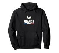Francia Moderna con Gallo Bianco E Bandiera Francese Felpa con Cappuccio