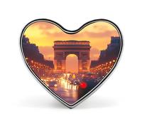 Francia Parigi Arco di Trionfo Spille a forma di cuore divertenti Spille personalizzate per camicia Spilla da bavero Regali A