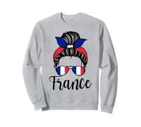 Francia, Patriottico, disordinato, Chignon, Bandiera Francese, Ragazza, Bambini, Mamma Felpa
