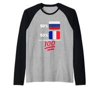Francia Plus Russian Mix Flag Heritage Maglia con Maniche Raglan