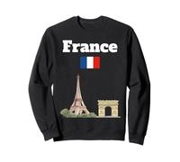 Francia Souvenir Torre Eiffel Arc De Triomphe Bandiera Francese Felpa