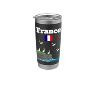 Francia viaggio souvenir Puffin amante viaggio bandiera francese Bicchiere termico in acciaio inox doppia parete