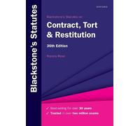 Francis Rose Blackstone's Statutes on Contract, Tort & Restitution (Tascabile)