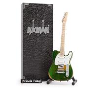 Francis Rossi (Status Quo): replica di chitarra in miniatura verde invecchiato, regali musicali, ornamentali fatti a mano in scala 1/4
