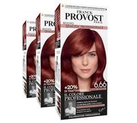 Franck Provost Tinta Permanente Riutilizzabile per Capelli con Trattamento di Bellezza Colorazione Professionale e Copertura Ottimale Lunga Durata Colore 6.66 Rosso intenso - 3 Tinte