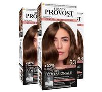 Franck Provost Tinta Permanente Riutilizzabile per Capelli con Trattamento di Bellezza Colorazione Professionale e Copertura Ottimale a Lunga Durata Colore 5.3 Castano chiaro cioccolato - 3 Tinte