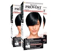 Franck Provost Tinta Permanente Riutilizzabile per Capelli con Trattamento di Bellezza Colorazione Professionale e Copertura Ottimale a Lunga Durata Colore 1.0 Nero ebano - 3 Tinte