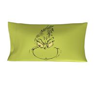 Franco Collectibles Grinch by Dr. Seuss Holiday Beauty, federa per cuscino in raso setoso per letto king size, 50 x 91 cm, per capelli e pelle, prodotto con licenza ufficiale